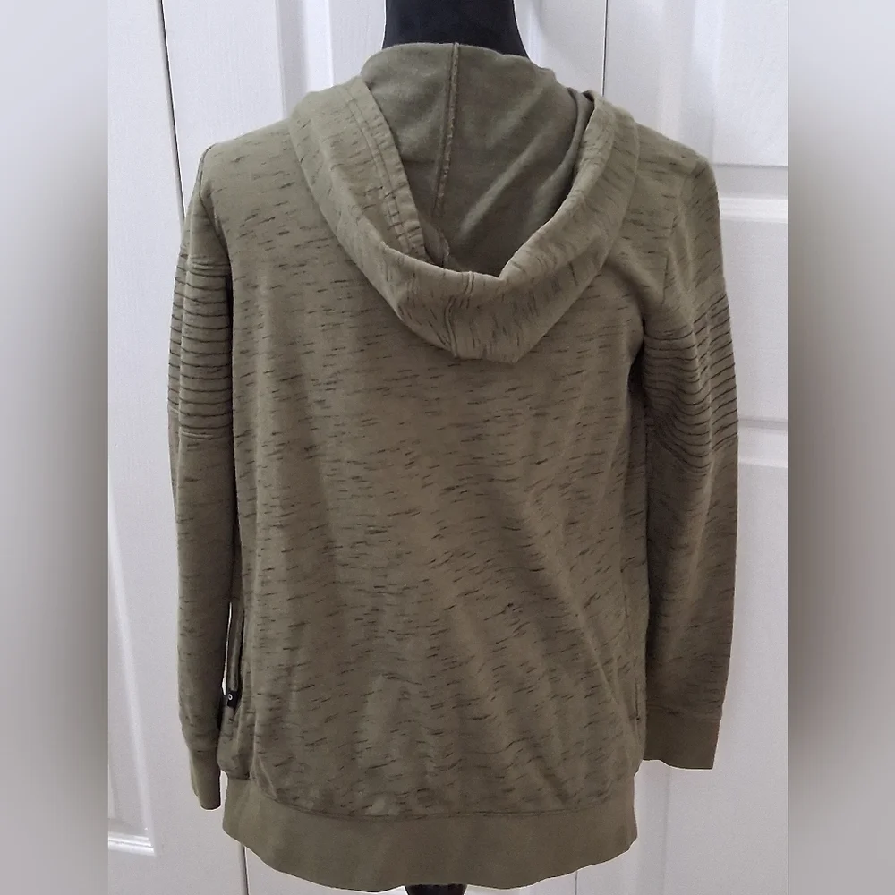 Olive Heathered Lightweight Jacket With Hood   Size L